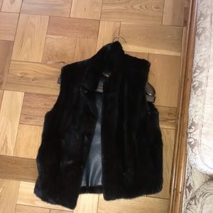 Black mink vest